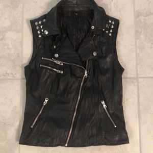 Black pleather vest